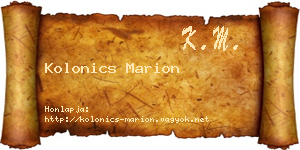 Kolonics Marion névjegykártya